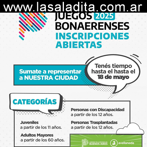 ¡INSCRIPCIONES ABIERTAS PARA LOS JUEGOS BONAERENSES 2025! 